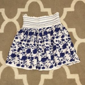 Love Shack Fancy navy embroidered mini skirt 2